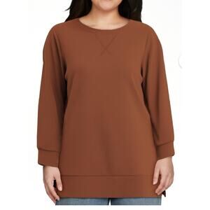 Womens Brand New Rust Colored MOSHU Crewneck Sweatshirt Size Large NWT